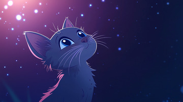 星空下的猫咪