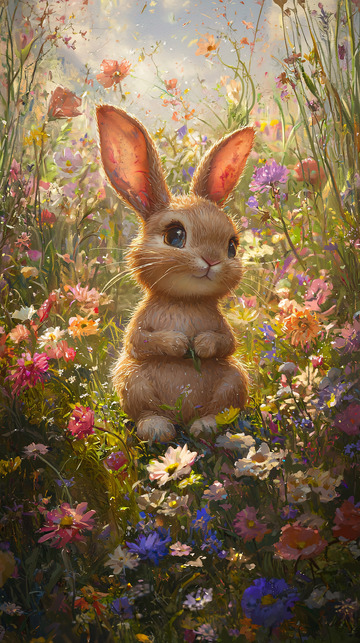 可爱小兔子花田
