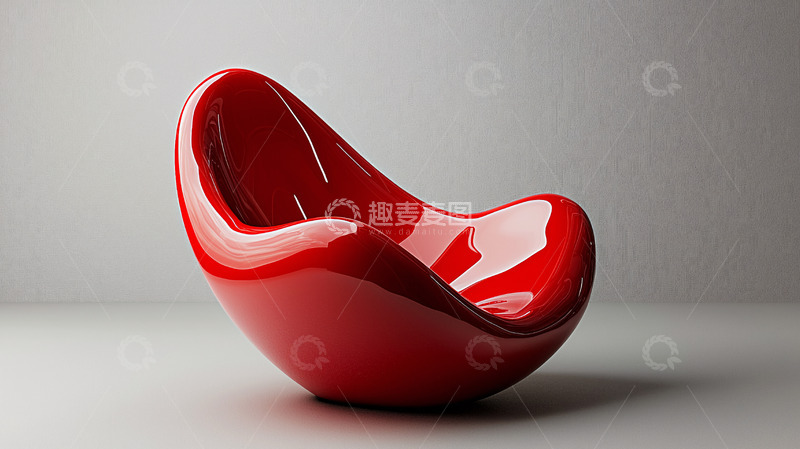 高清大图下载【趣麦麦图】红色流线型单人椅