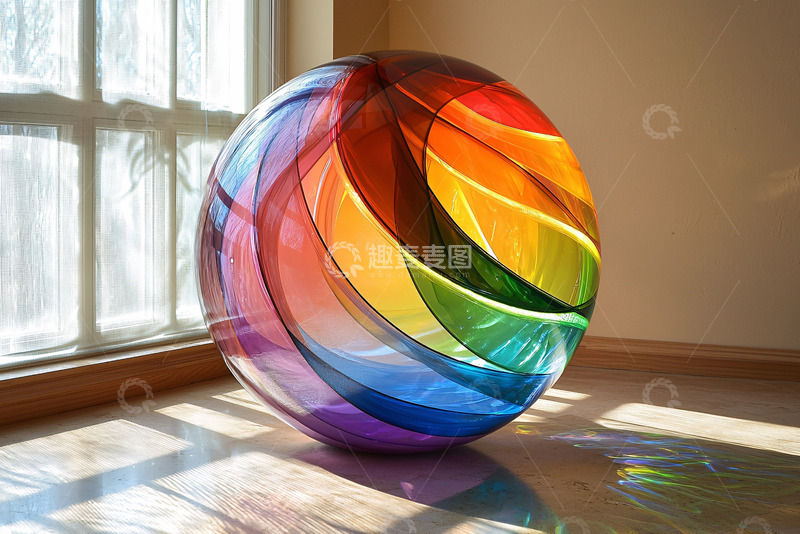 高清大图下载【趣麦麦图】彩虹玻璃球