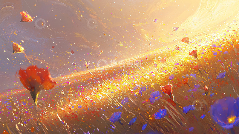 高清大图下载【趣麦麦图】阳光下的花海