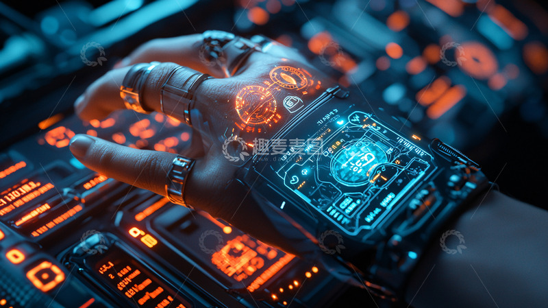 高清大图下载【趣麦麦图】未来科技感炫酷腕表