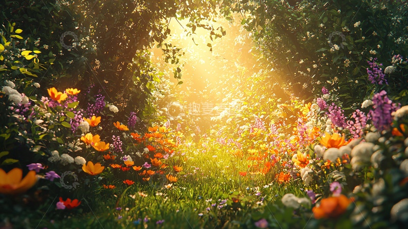 高清大图下载【趣麦麦图】梦幻花园小径