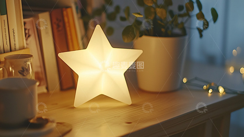 高清大图下载【趣麦麦图】温暖舒适的星形小夜灯