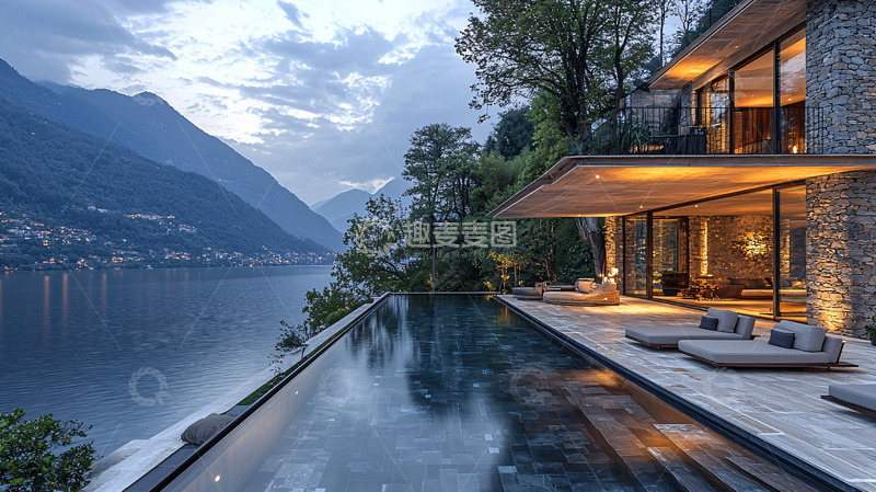 高清大图下载【趣麦麦图】湖景别墅