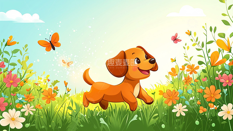 高清大图下载【趣麦麦图】卡通小狗