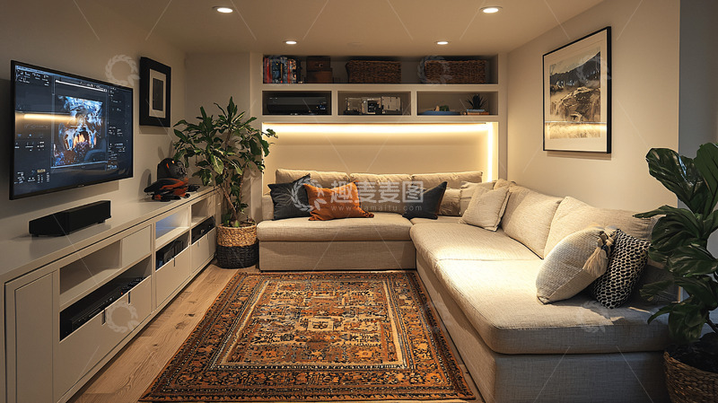 高清大图下载【趣麦麦图】现代简约家庭影院