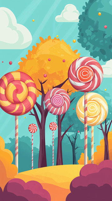 卡通糖果树