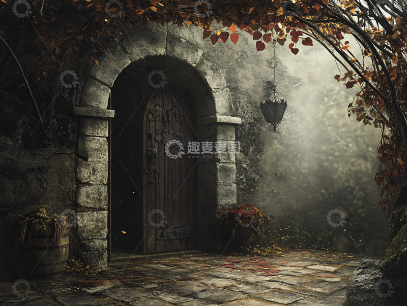 高清大图下载【趣麦麦图】古堡神秘大门