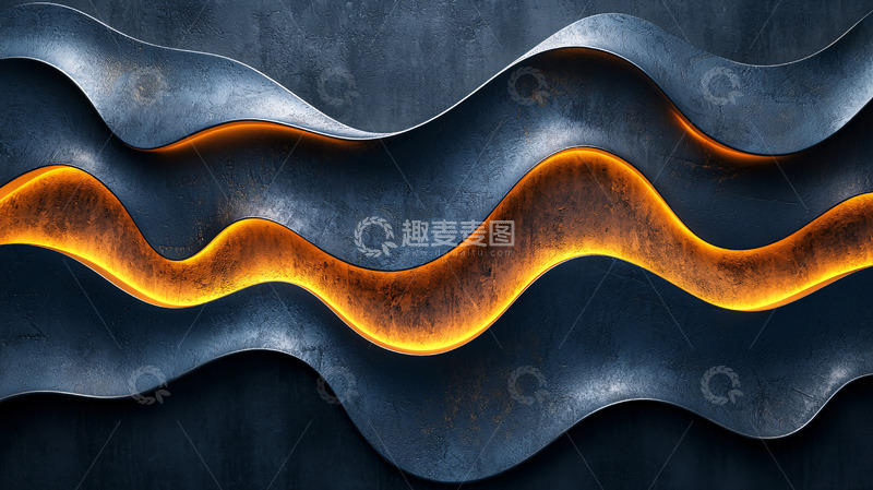 高清大图下载【趣麦麦图】金属质感波浪纹理背景