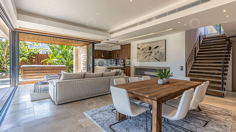 高清大图下载【趣麦麦图】现代简约别墅客厅