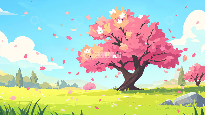 高清大图下载【趣麦麦图】春日樱花树