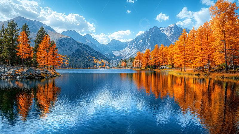 高清大图下载【趣麦麦图】秋色湖光山色倒影