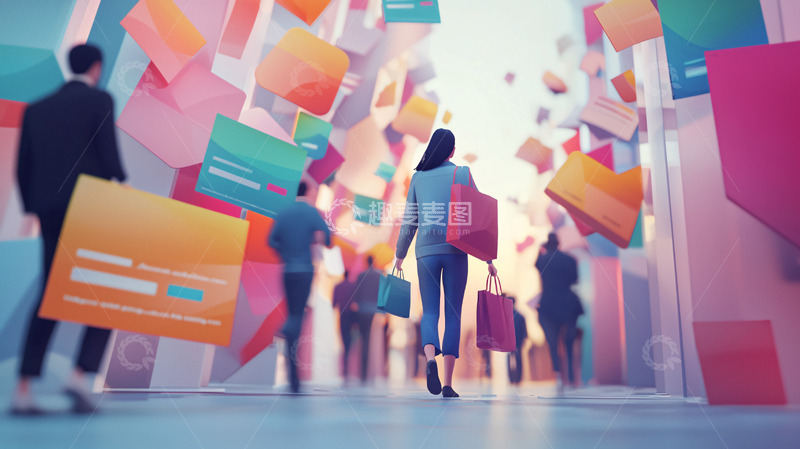 高清大图下载【趣麦麦图】人群购物场景