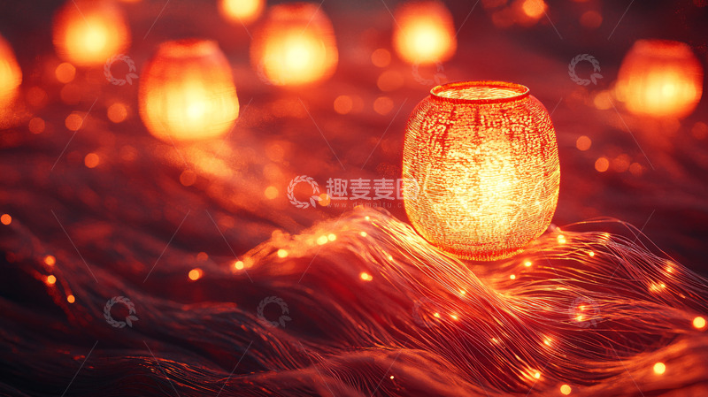 高清大图下载【趣麦麦图】温暖的烛光与光纤布景