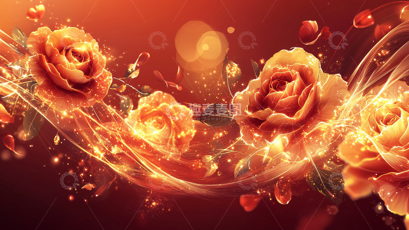高清大图下载【趣麦麦图】橙色玫瑰