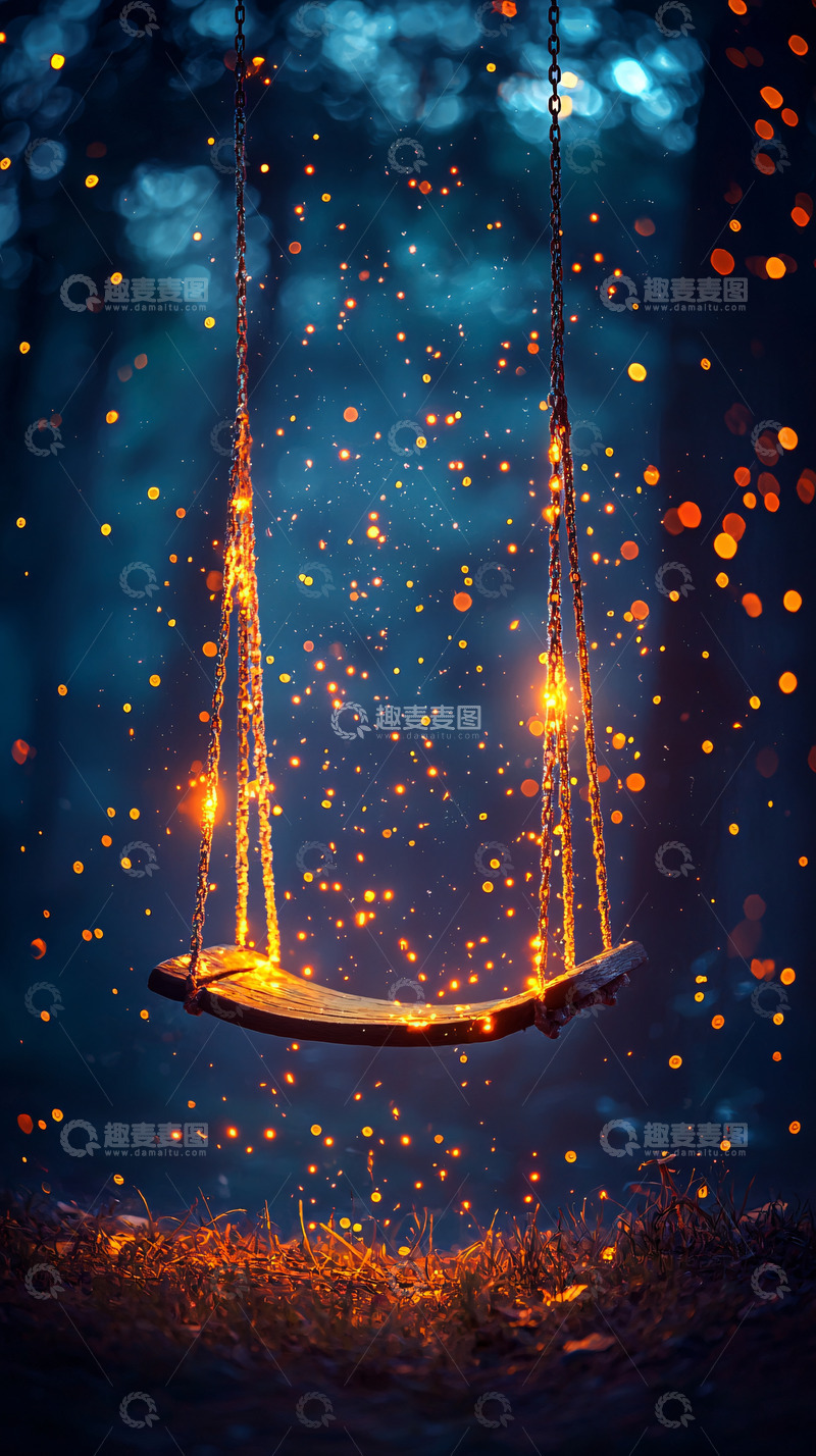 高清大图下载【趣麦麦图】梦幻森林秋千
