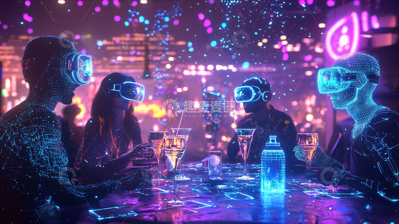 高清大图下载【趣麦麦图】元宇宙酒吧派对
