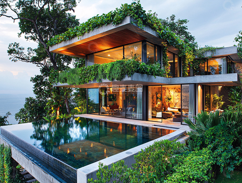 高清大图下载【趣麦麦图】绿色屋顶别墅