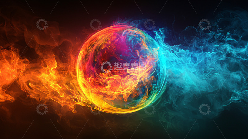 高清大图下载【趣麦麦图】火焰球体