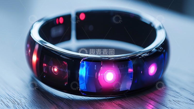 高清大图下载【趣麦麦图】科幻风格发光智能戒指