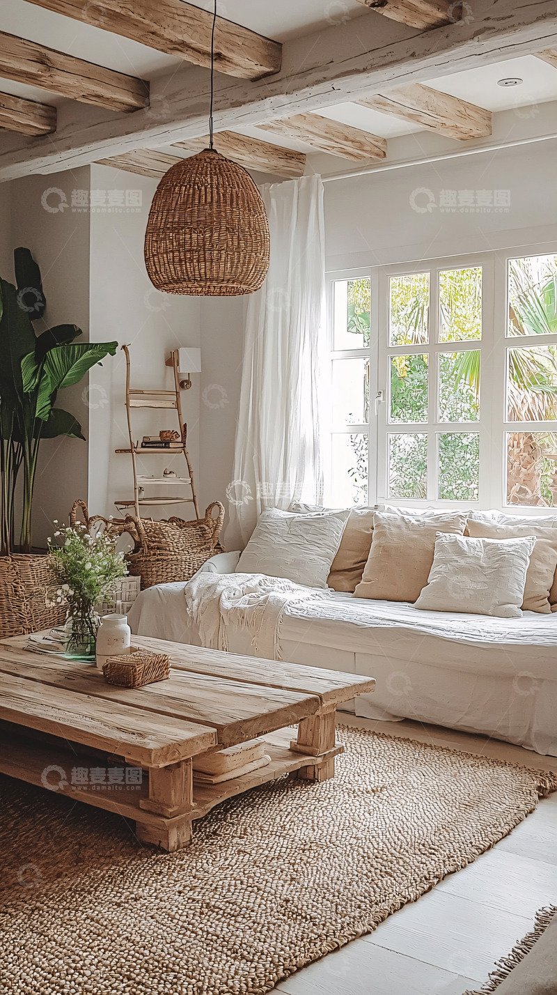 高清大图下载【趣麦麦图】温馨的波西米亚风客厅