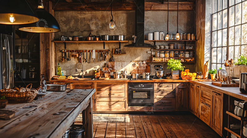 高清大图下载【趣麦麦图】工业风厨房