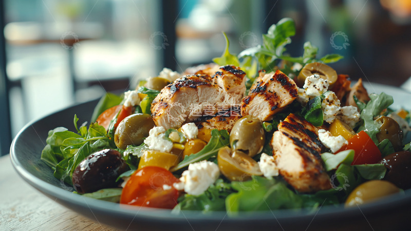 高清大图下载【趣麦麦图】烤鸡肉沙拉