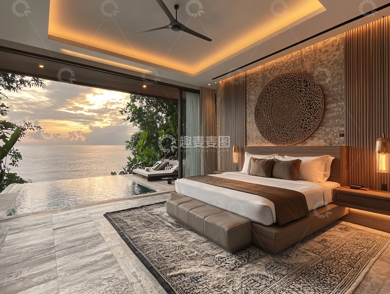高清大图下载【趣麦麦图】海景卧室