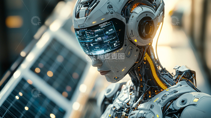 高清大图下载【趣麦麦图】未来科技感女性机器人