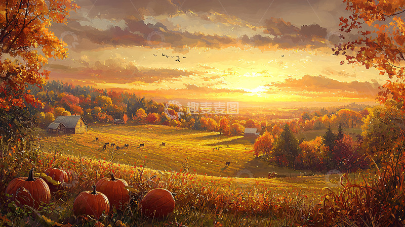 高清大图下载【趣麦麦图】秋日田园风光8