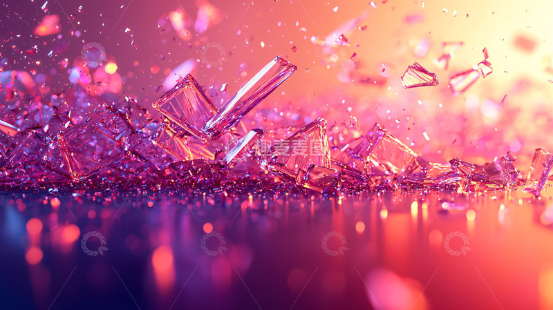 高清大图下载【趣麦麦图】破碎的紫色玻璃