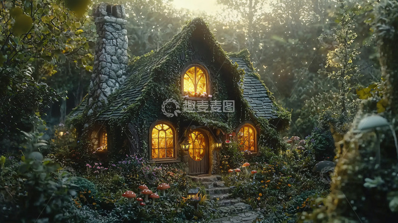 高清大图下载【趣麦麦图】森林小屋