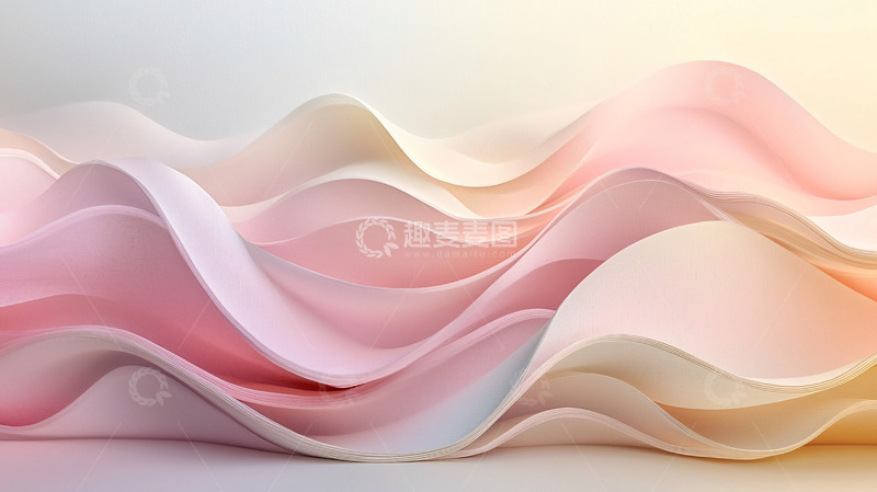 高清大图下载【趣麦麦图】柔和粉色系抽象波浪