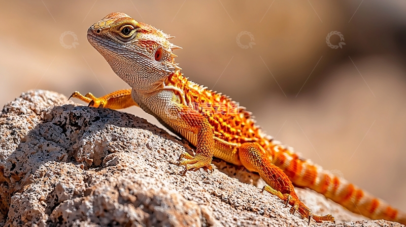 高清大图下载【趣麦麦图】橙色鬃狮蜥