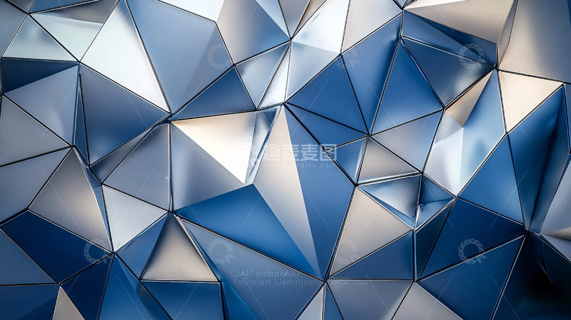 高清大图下载【趣麦麦图】金属质感三角形背景