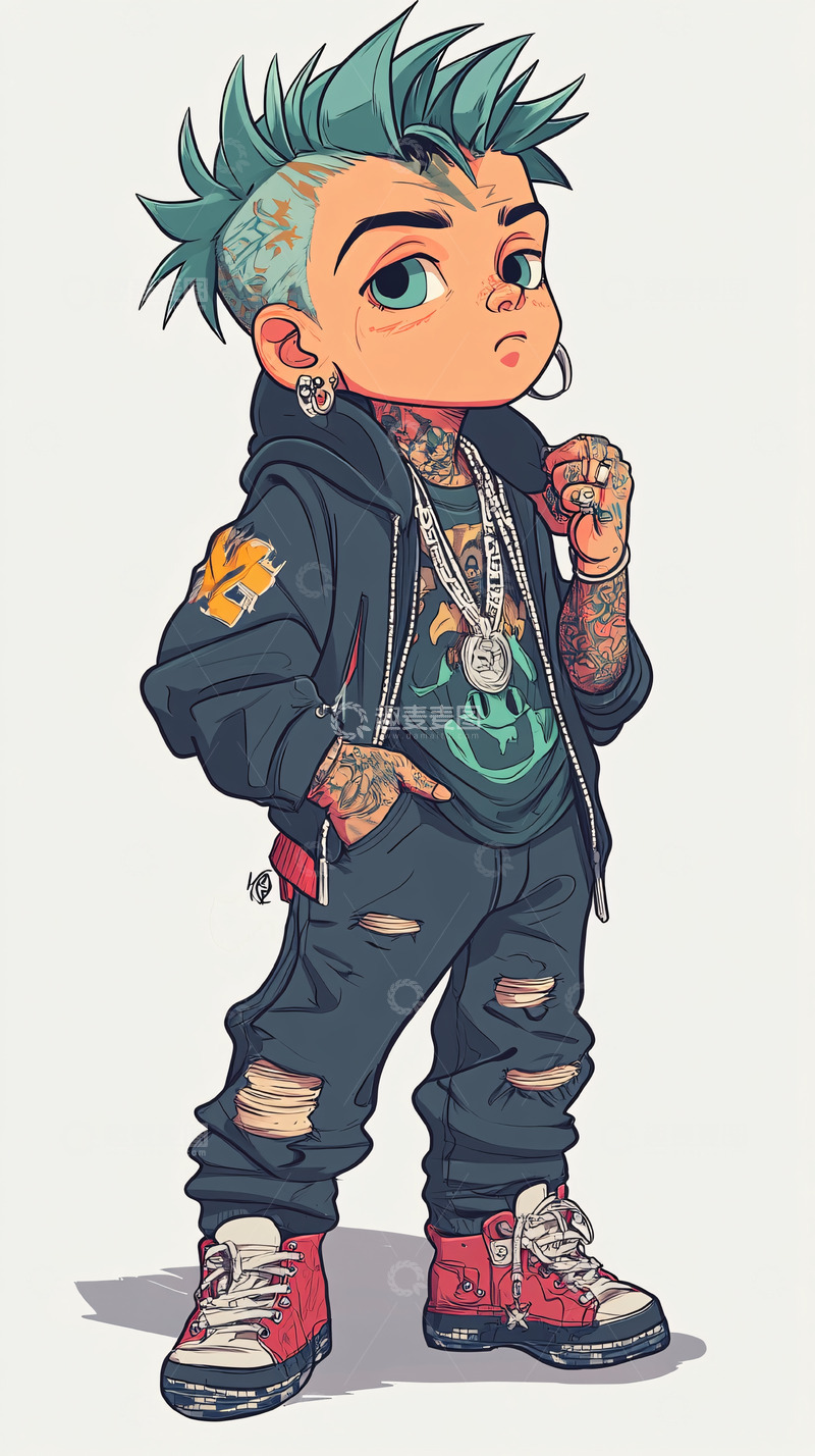 高清大图下载【趣麦麦图】潮流酷炫卡通男孩
