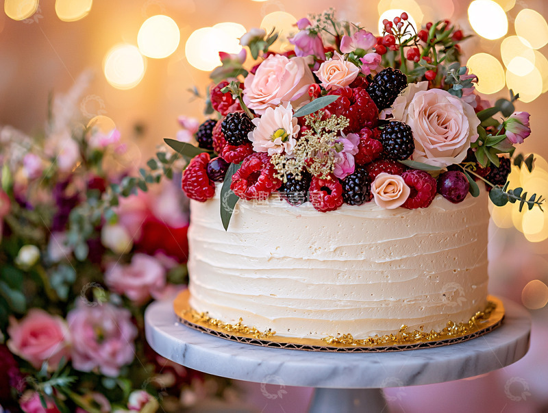 高清大图下载【趣麦麦图】鲜花水果奶油蛋糕