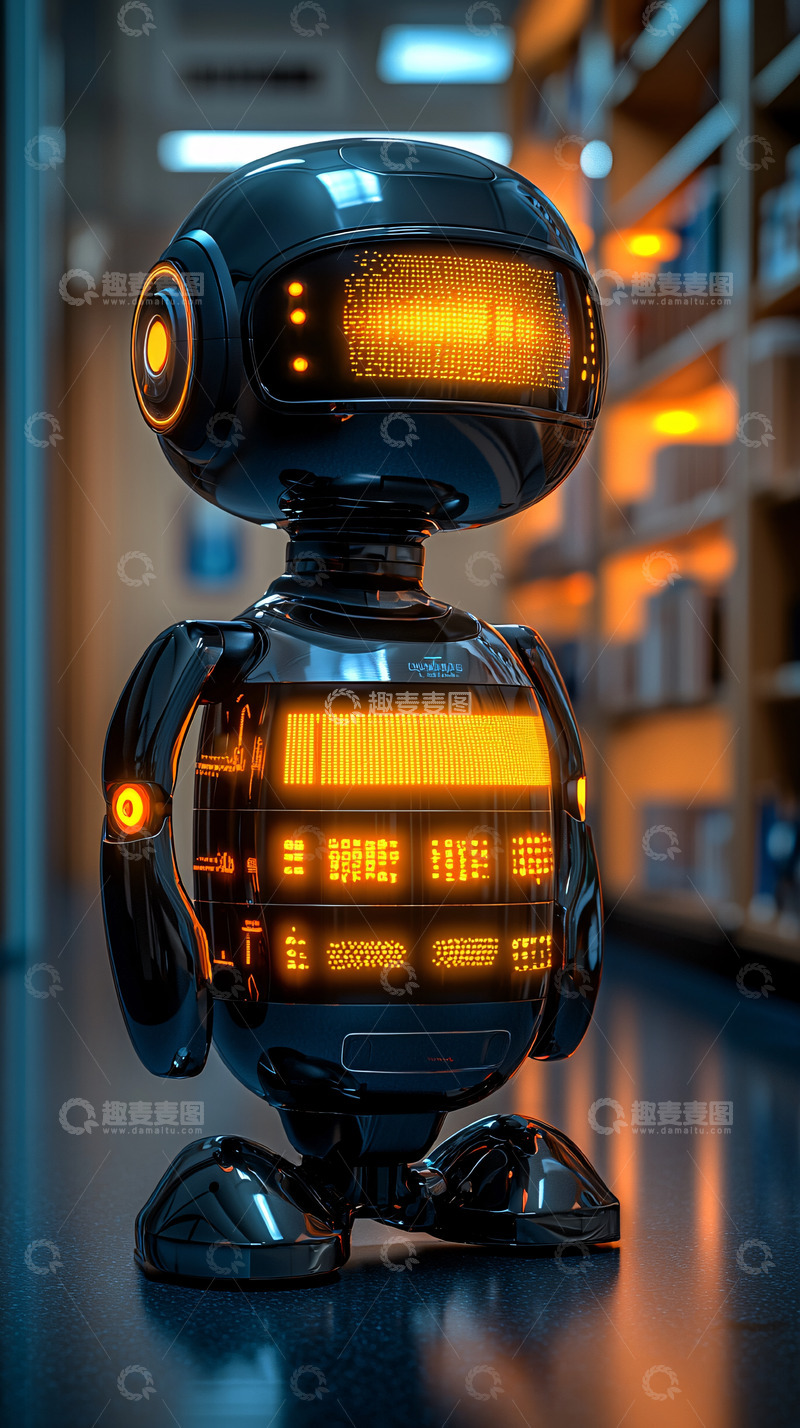 高清大图下载【趣麦麦图】黑色机器人