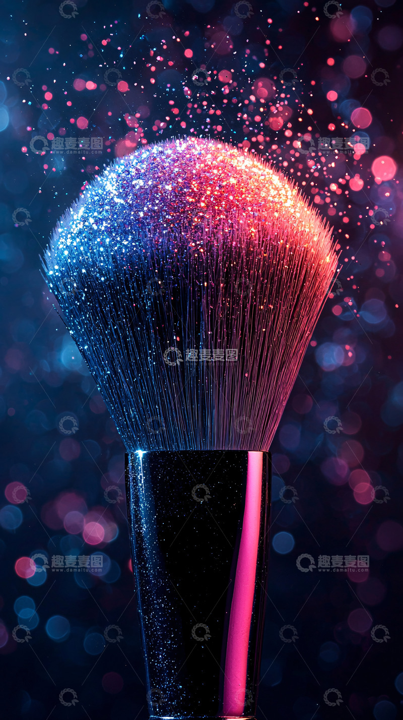 高清大图下载【趣麦麦图】化妆刷和彩色光点
