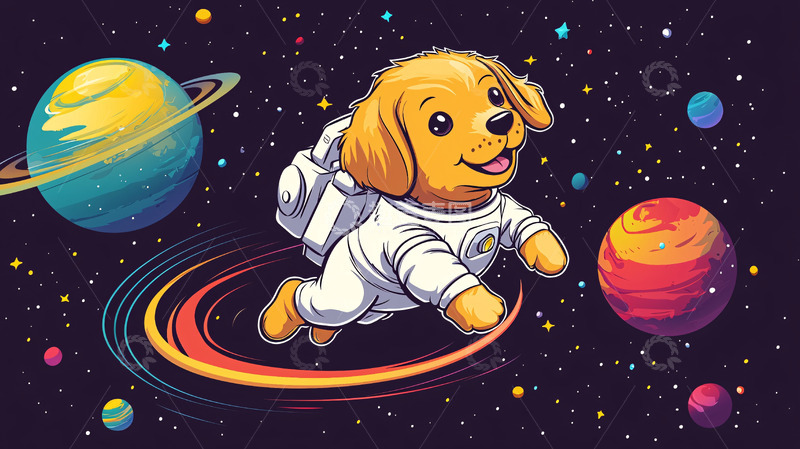 高清大图下载【趣麦麦图】太空狗