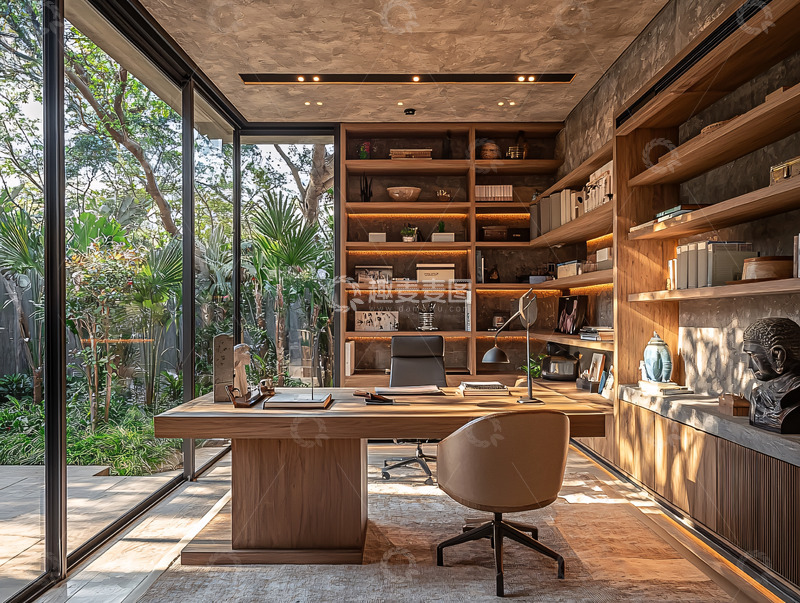 高清大图下载【趣麦麦图】现代简约书房设计