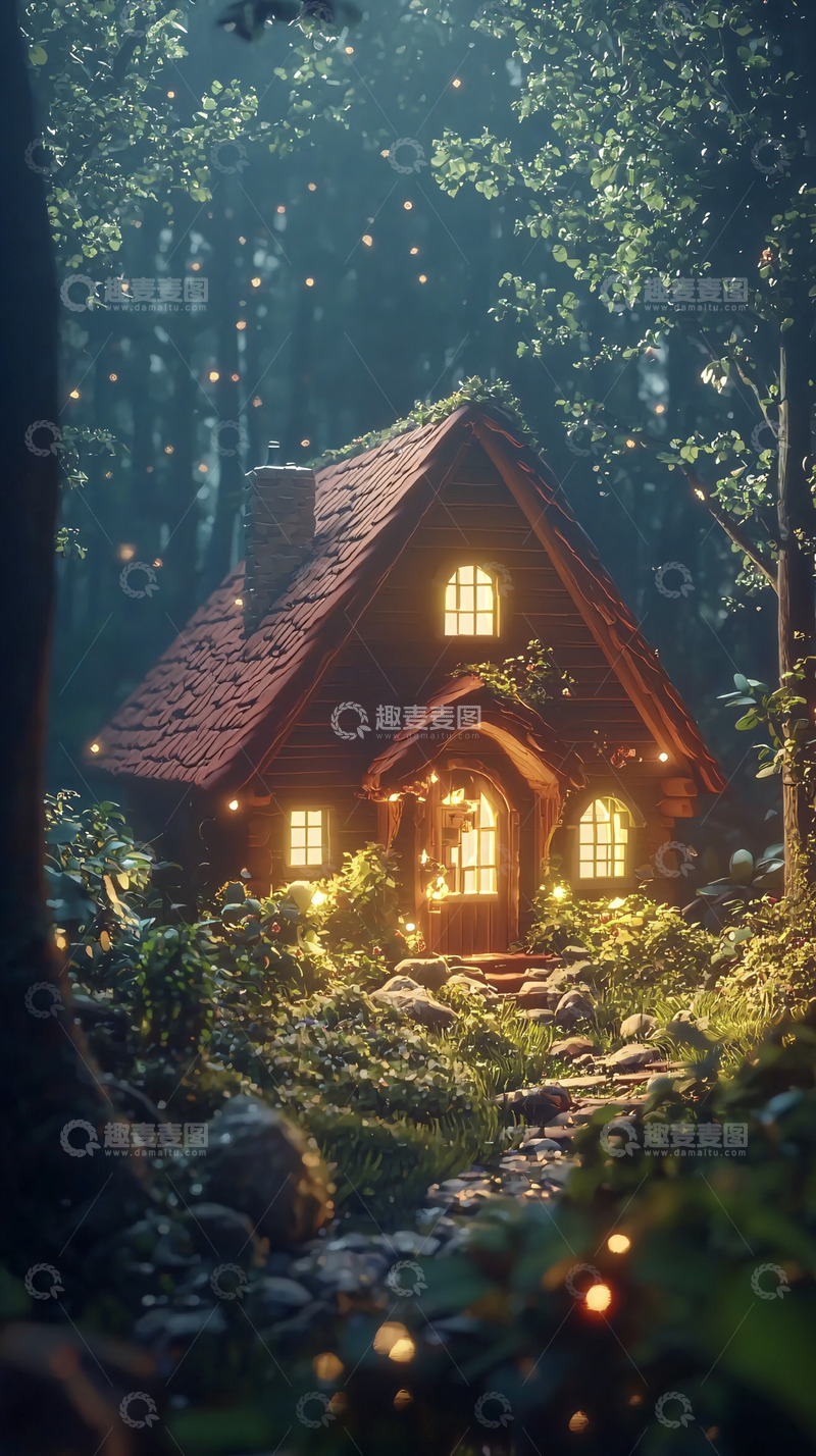 高清大图下载【趣麦麦图】森林小屋