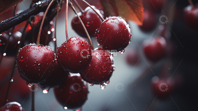 高清大图下载【趣麦麦图】雨后红樱桃