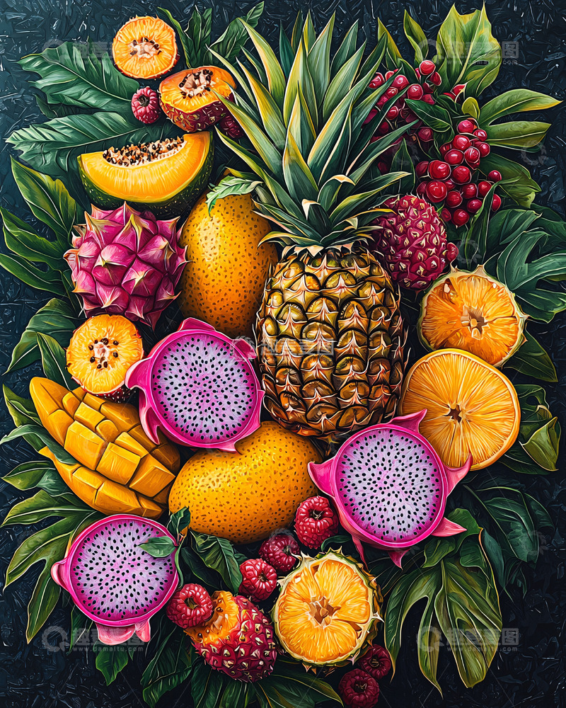 高清大图下载【趣麦麦图】热带水果静物图