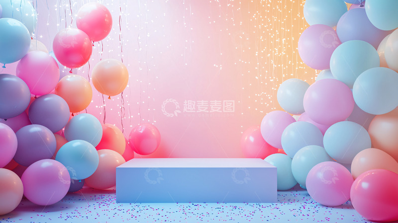 高清大图下载【趣麦麦图】粉色气球背景
