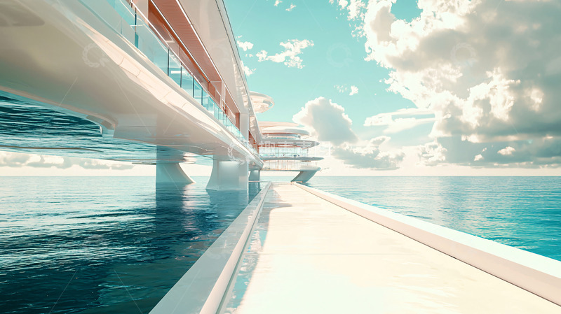 高清大图下载【趣麦麦图】未来感游艇甲板
