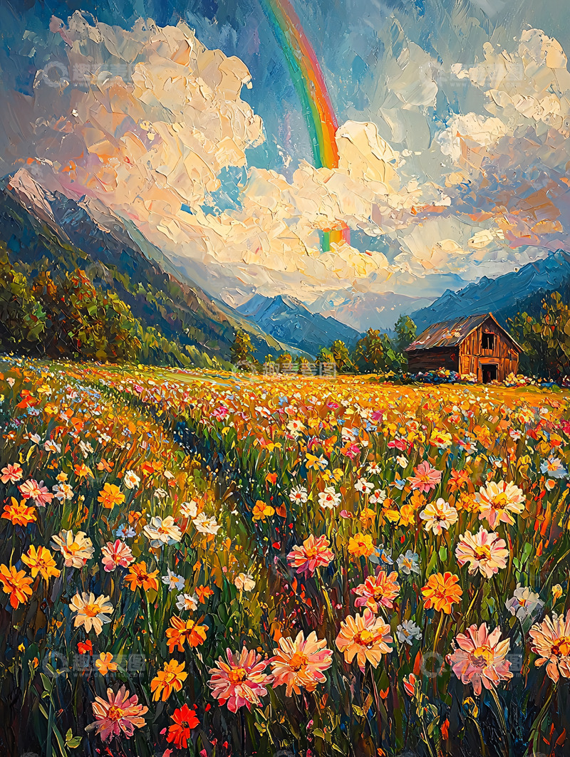 高清大图下载【趣麦麦图】鲜花盛开的田野