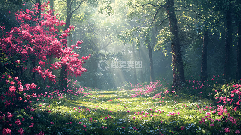 高清大图下载【趣麦麦图】阳光森林小路