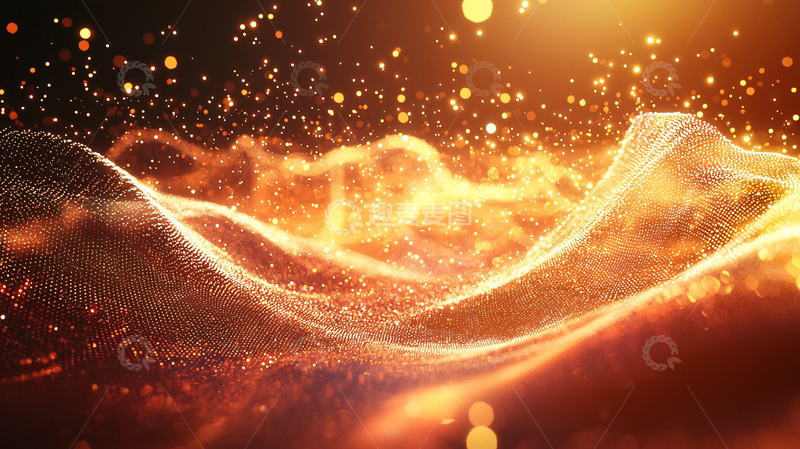 高清大图下载【趣麦麦图】金色粒子火焰流光